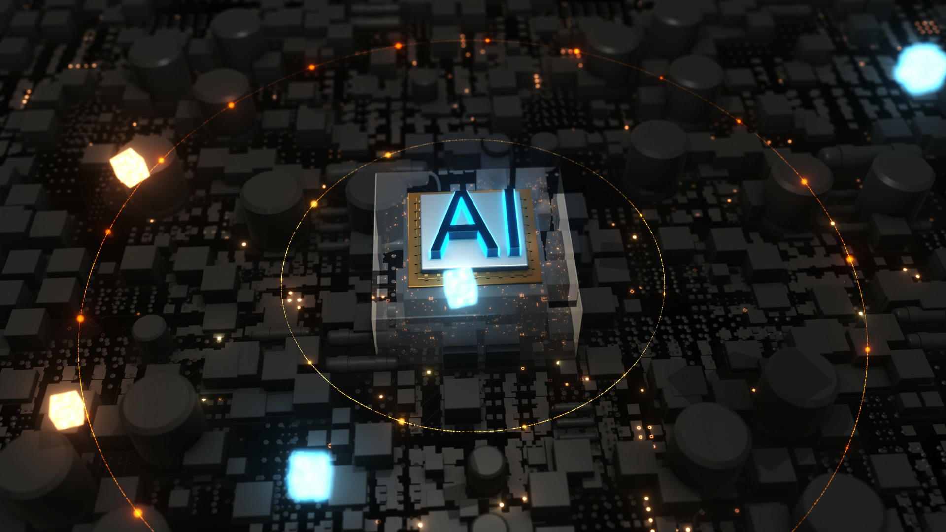 人工智能背景4K3DAI芯片视频的预览图