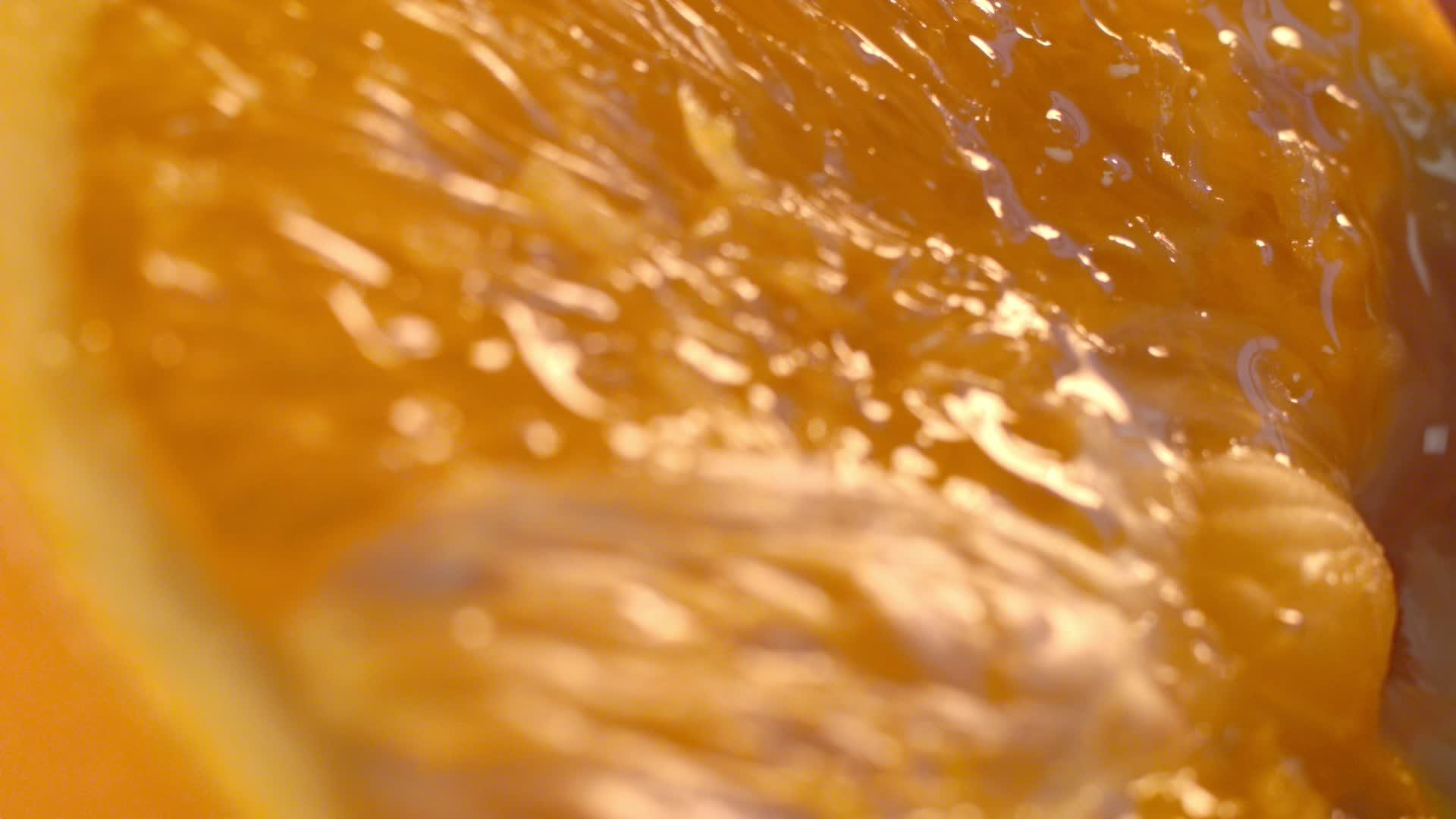 新鲜橘子水果闭合汁橘子视频的预览图