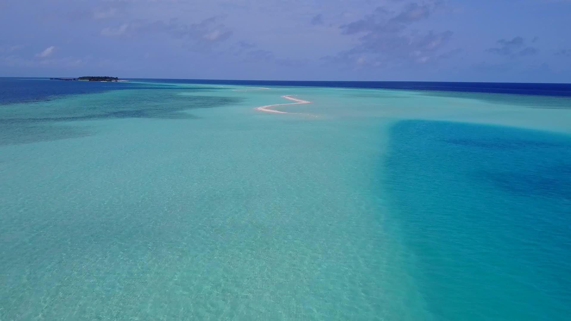 美丽的度假胜地海滩野生动物通过透明的明沙背景视频的预览图