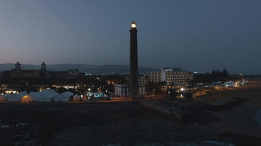 灯塔夜景加那利河谷岛西班牙视频的预览图