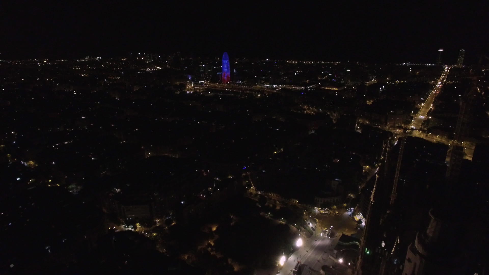 巴塞罗那的空中城市风景视频的预览图
