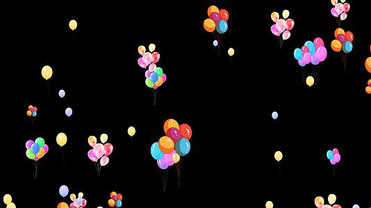 七夕浪漫多彩多组气球上升视频元素视频的预览图