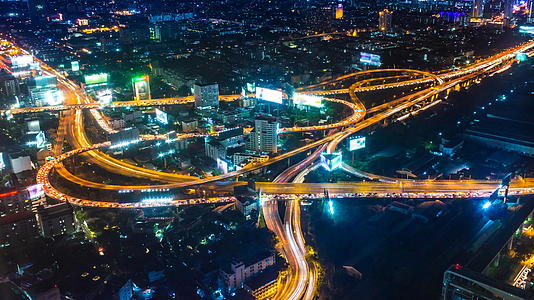 泰国王国邦科克市夜间城市景观视频的预览图