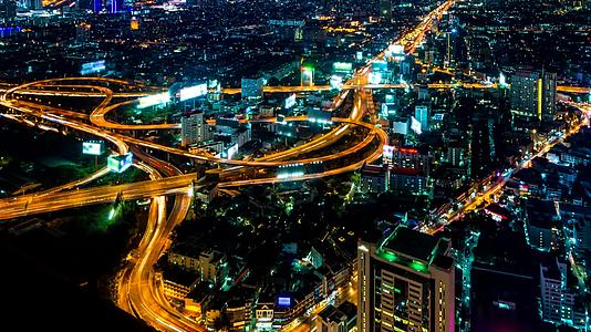 泰国王国邦科克市的夜景时间视频的预览图