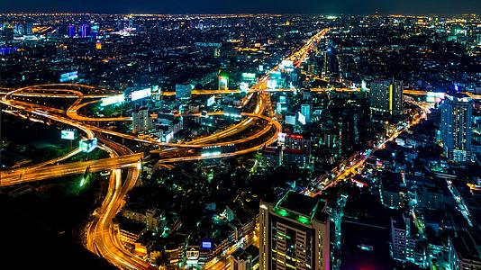 Thailand夜城风景邦哥克市塔顶视频的预览图