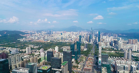 深圳福田区市民中心航拍360度4K视频的预览图