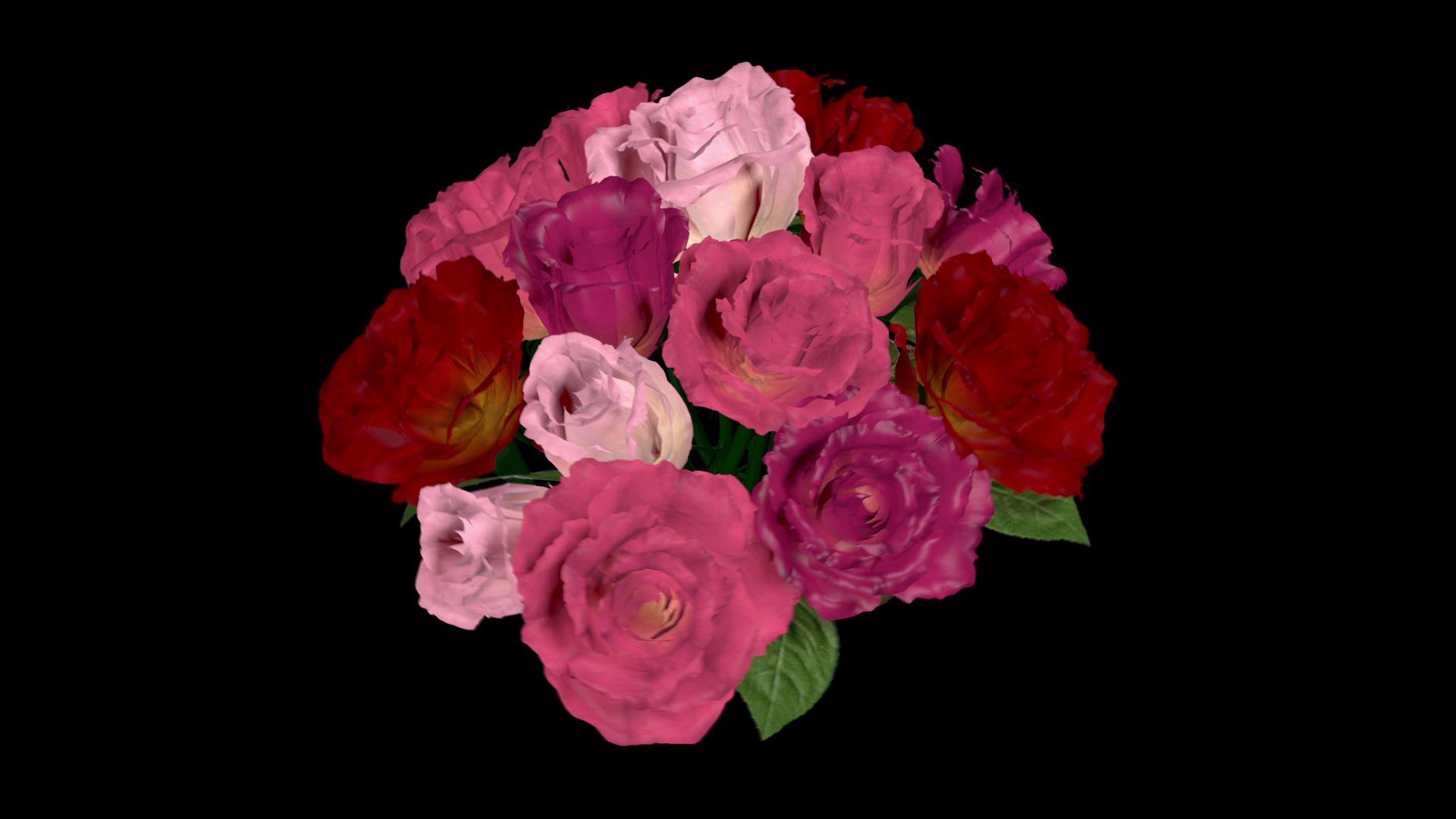 三维玫瑰花动画频元素视频的预览图