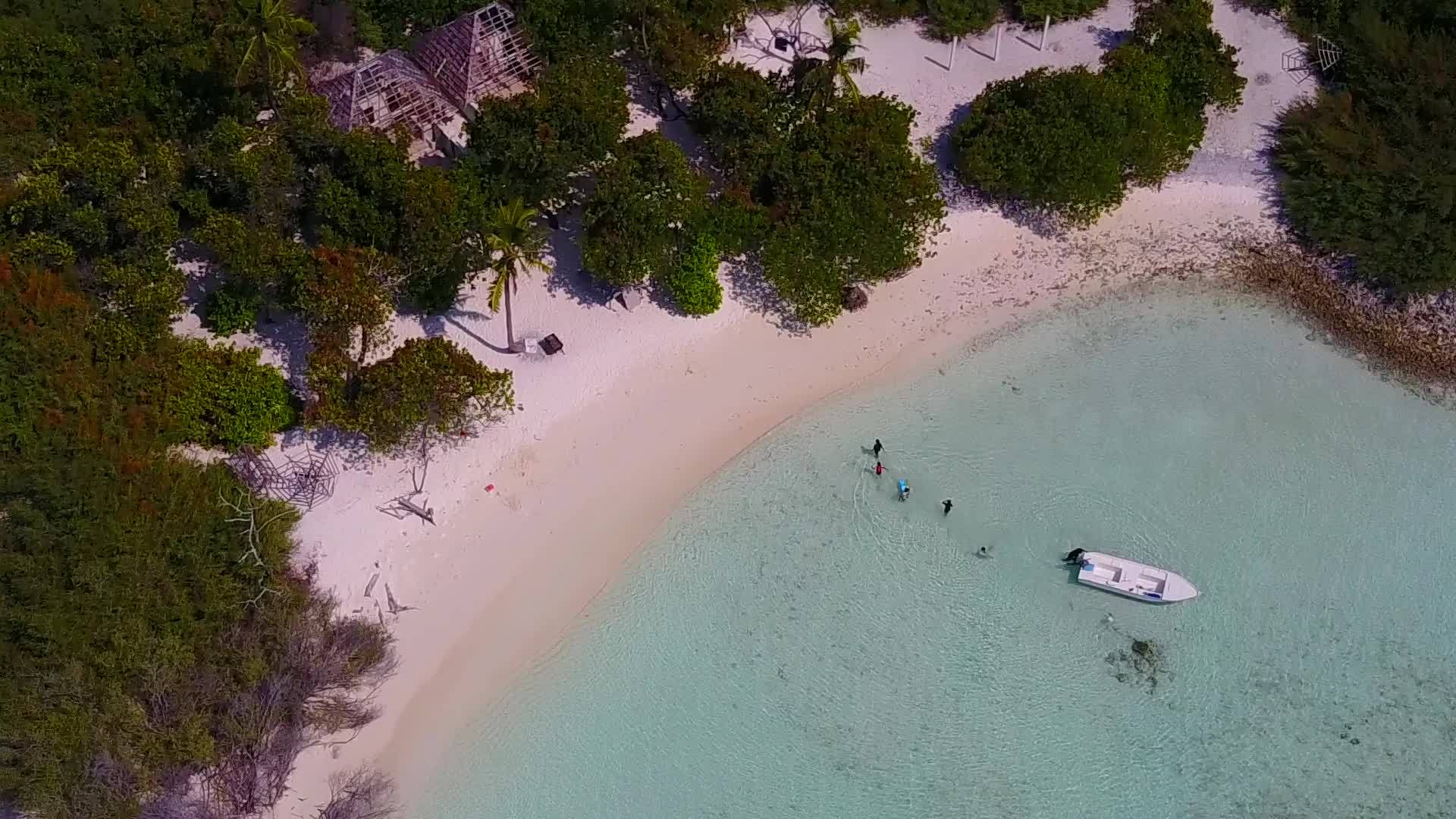 外国旅游海滩突破了海平面和清洁沙地的背景视频的预览图