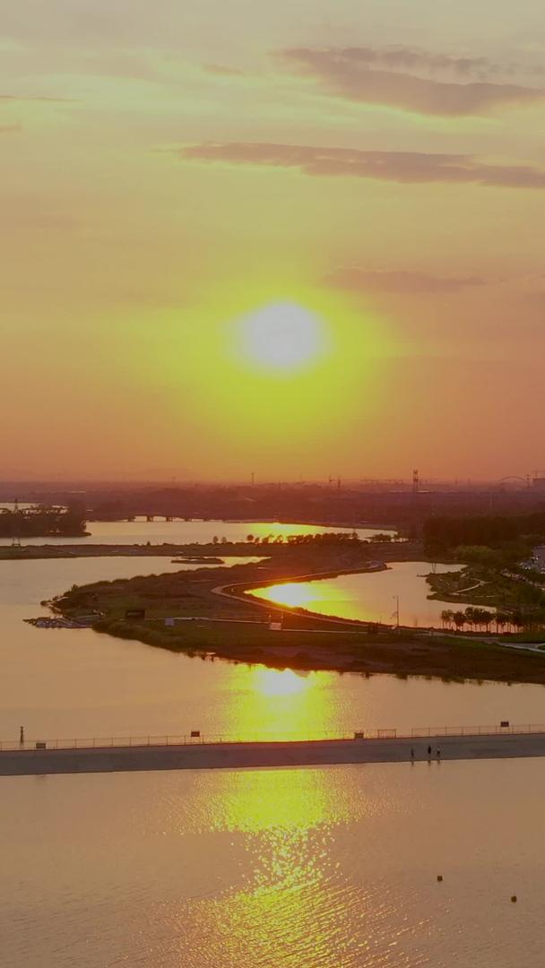 石家庄沱河湿地夕阳视频的预览图