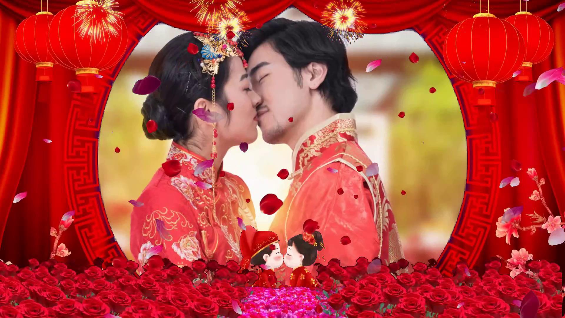浪漫玫瑰婚礼展示视频的预览图