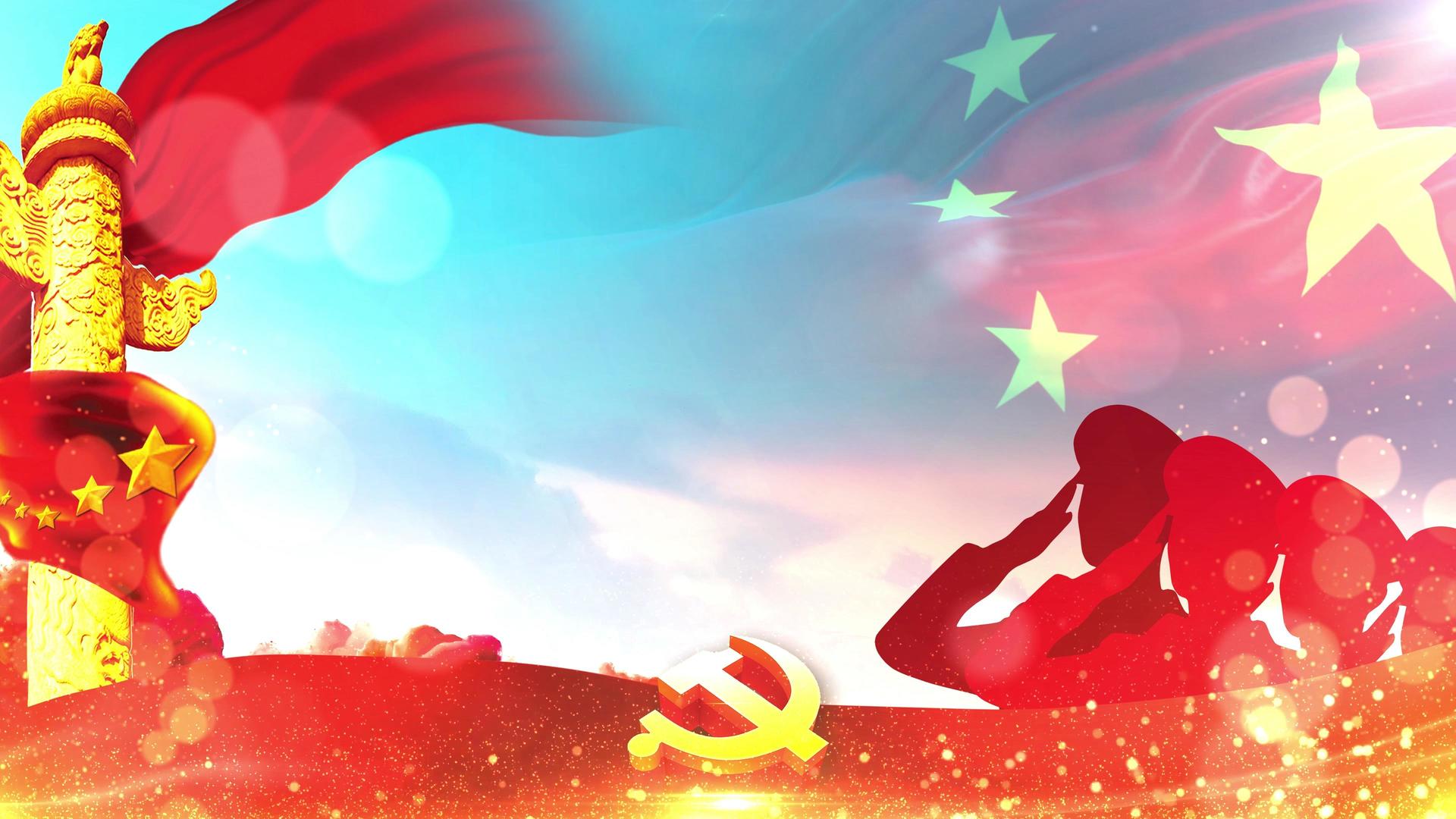 4K大气动态红绸党政舞台背景视频视频的预览图