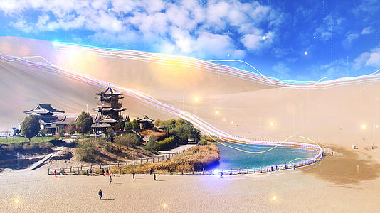 美丽中国粒子光线视频的预览图
