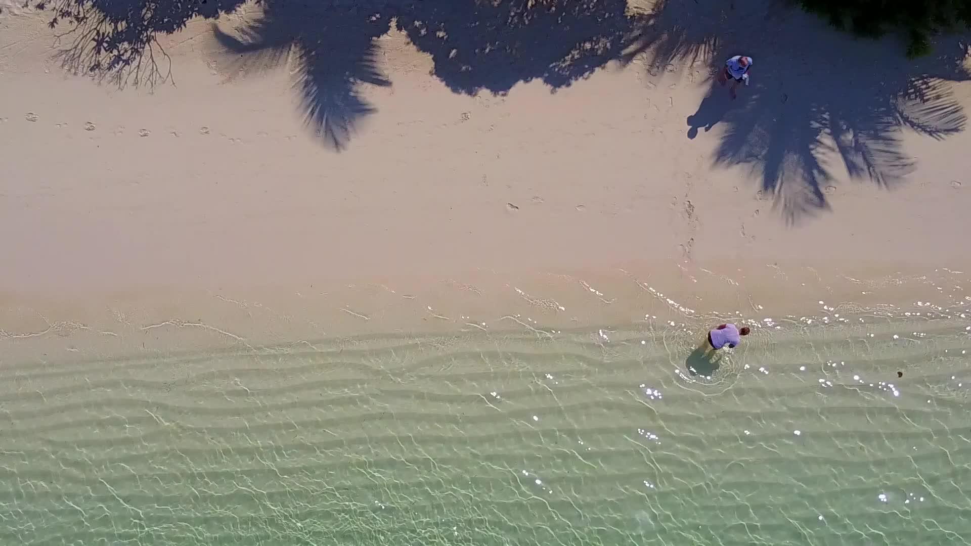 热带度假胜地白色沙滩和浅海环礁湖海滩视频的预览图