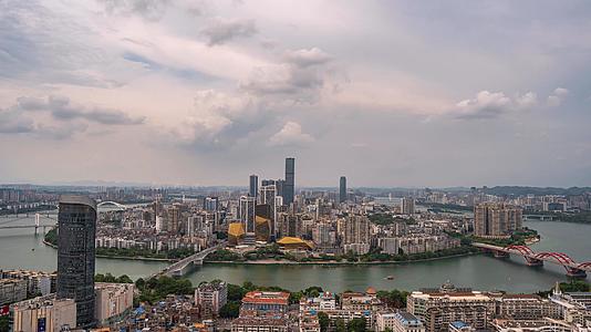 4K实拍广西柳州柳江城市全景延时摄影视频的预览图