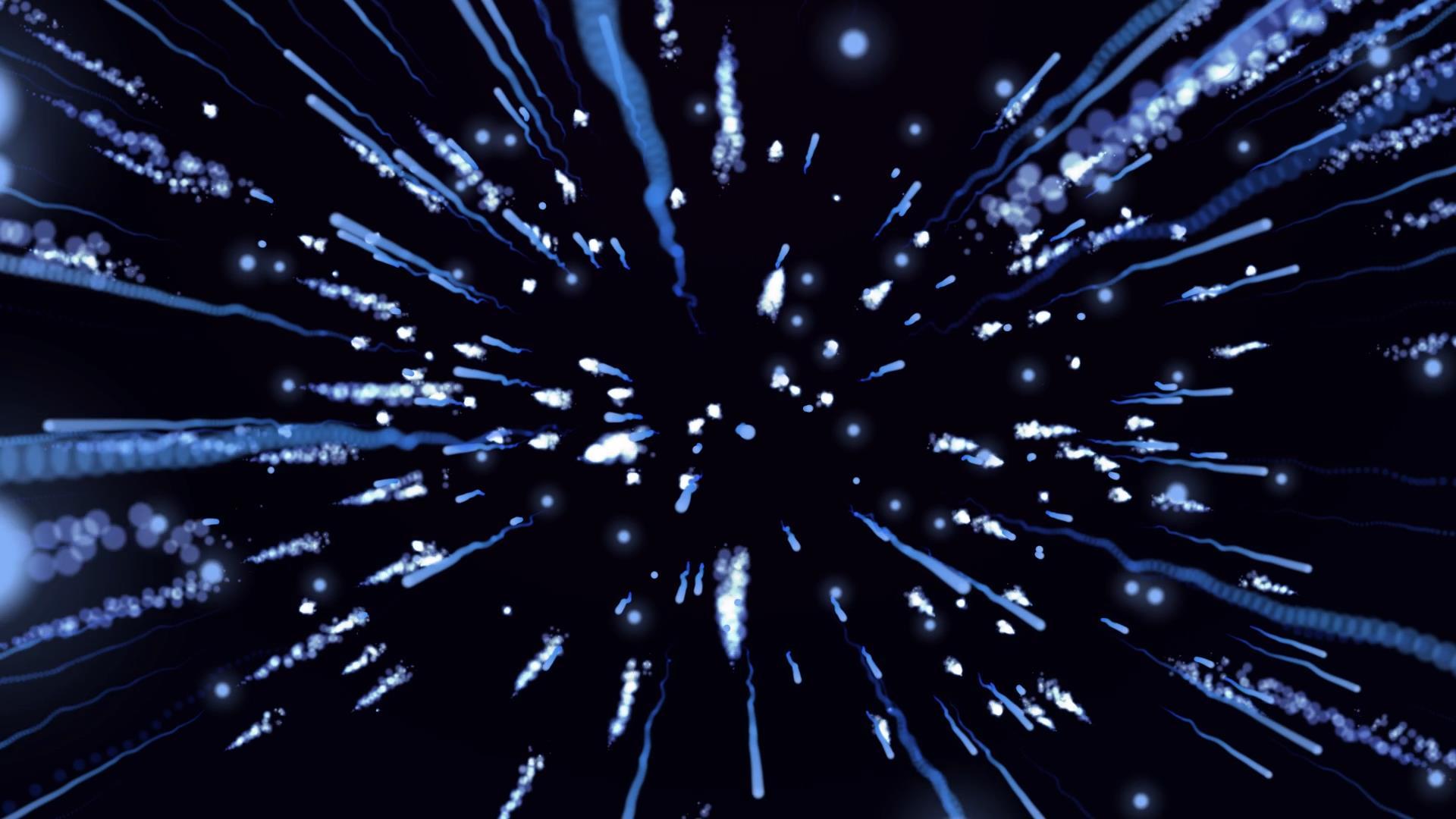 蓝色粒子光线流星穿梭背景视频元素视频的预览图