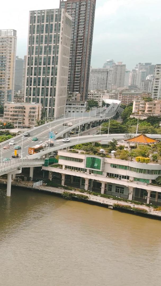 广州江湾大桥城市高清航拍交通建筑视频的预览图