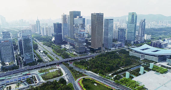 深圳市民中心建筑群4K航拍视频的预览图