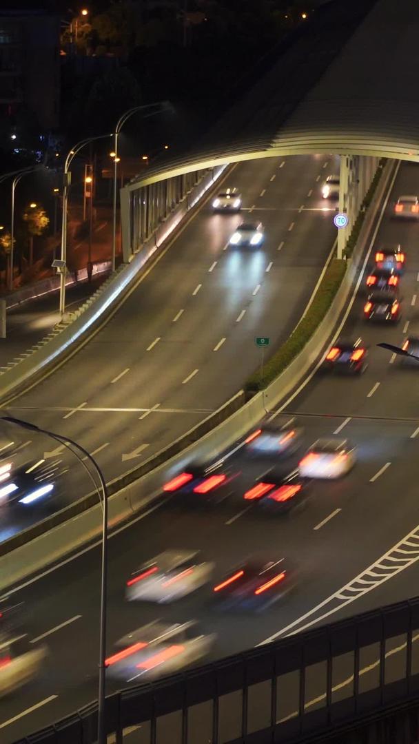 城市高架桥道路交通夜景车流街景素材视频的预览图