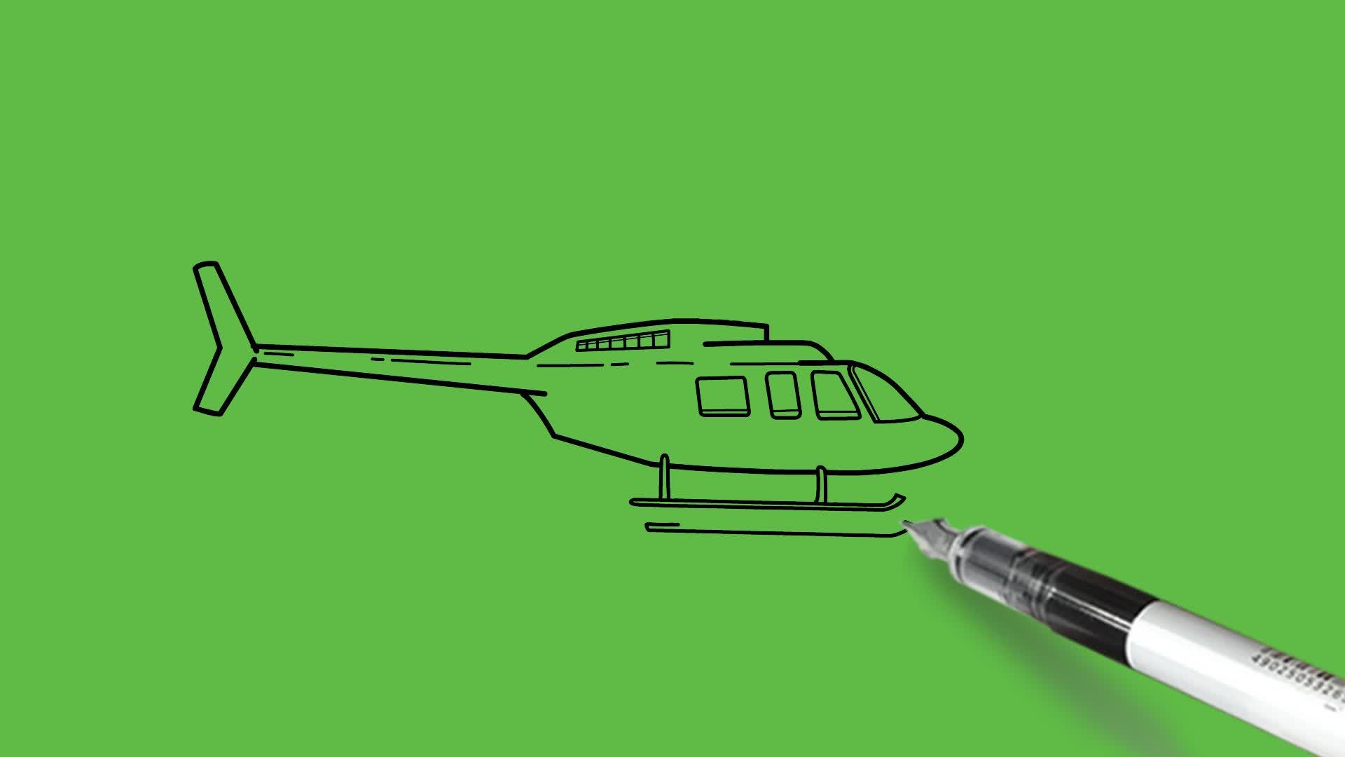 好的警用直升机包括在抽象的绿色背景下画黑色和蓝色的组合视频的预览图