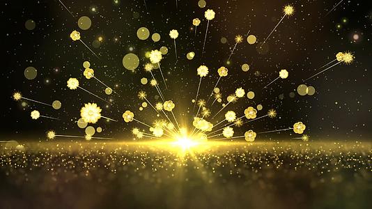金色大气粒子光效花朵拖尾动态背景视频元素视频的预览图