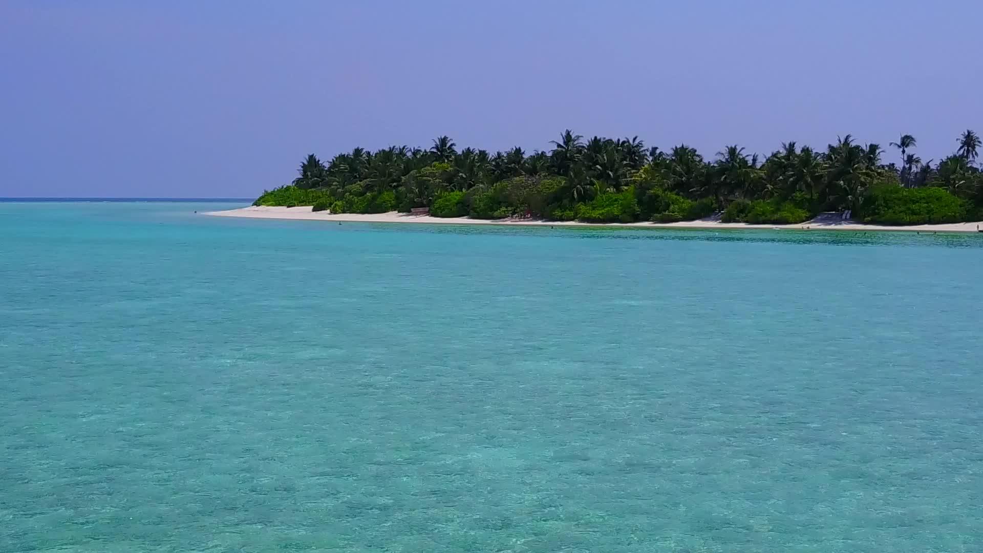 以蓝环礁湖和白沙为背景的奇异海滩旅游视频的预览图