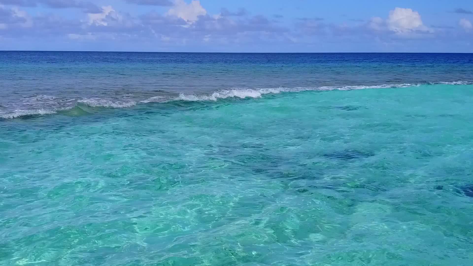 海景海滩假日外国海景自然景观由绿海和白沙背景组成视频的预览图