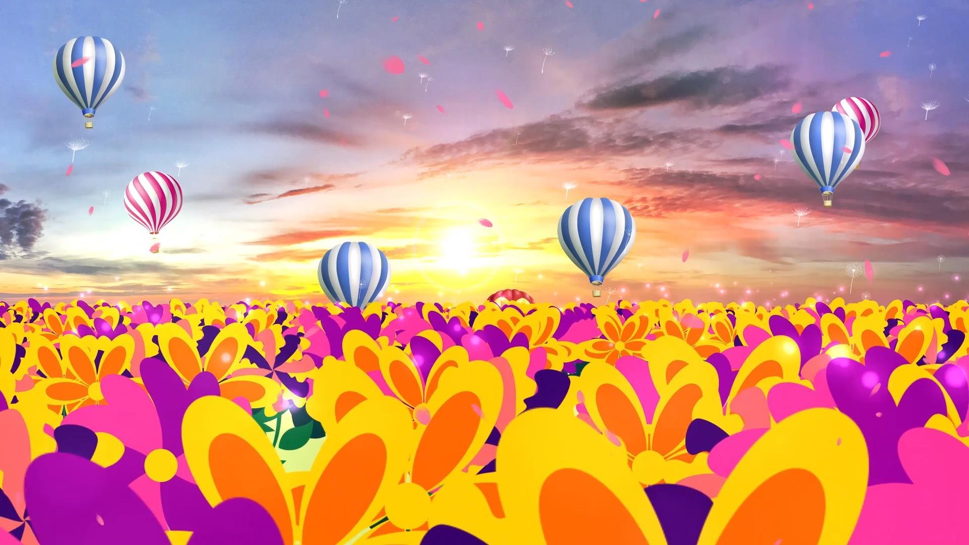 唯美动态花海粒子温馨花瓣散落背景视频素材视频的预览图