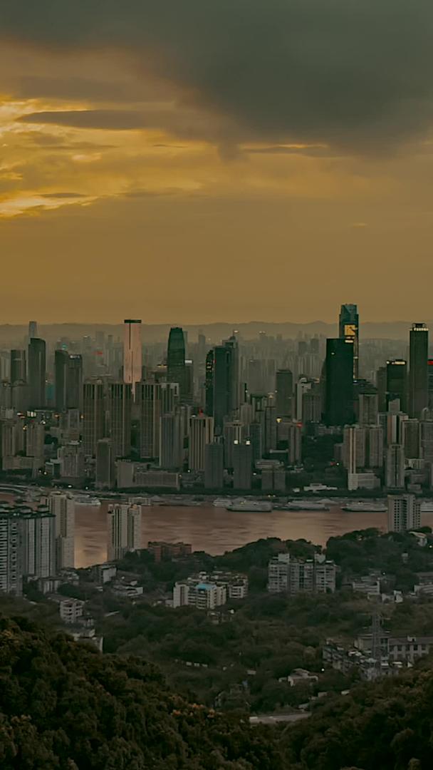重庆航拍全貌日落延迟视频的预览图