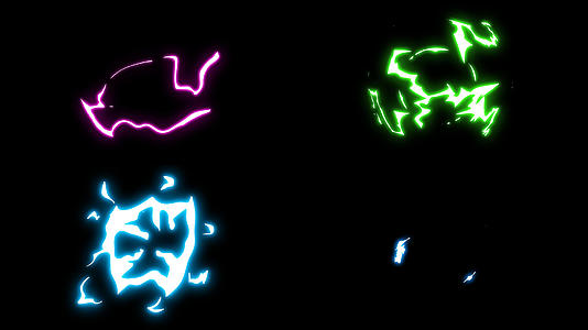 一组电流闪电火花卡通修饰动画视频的预览图