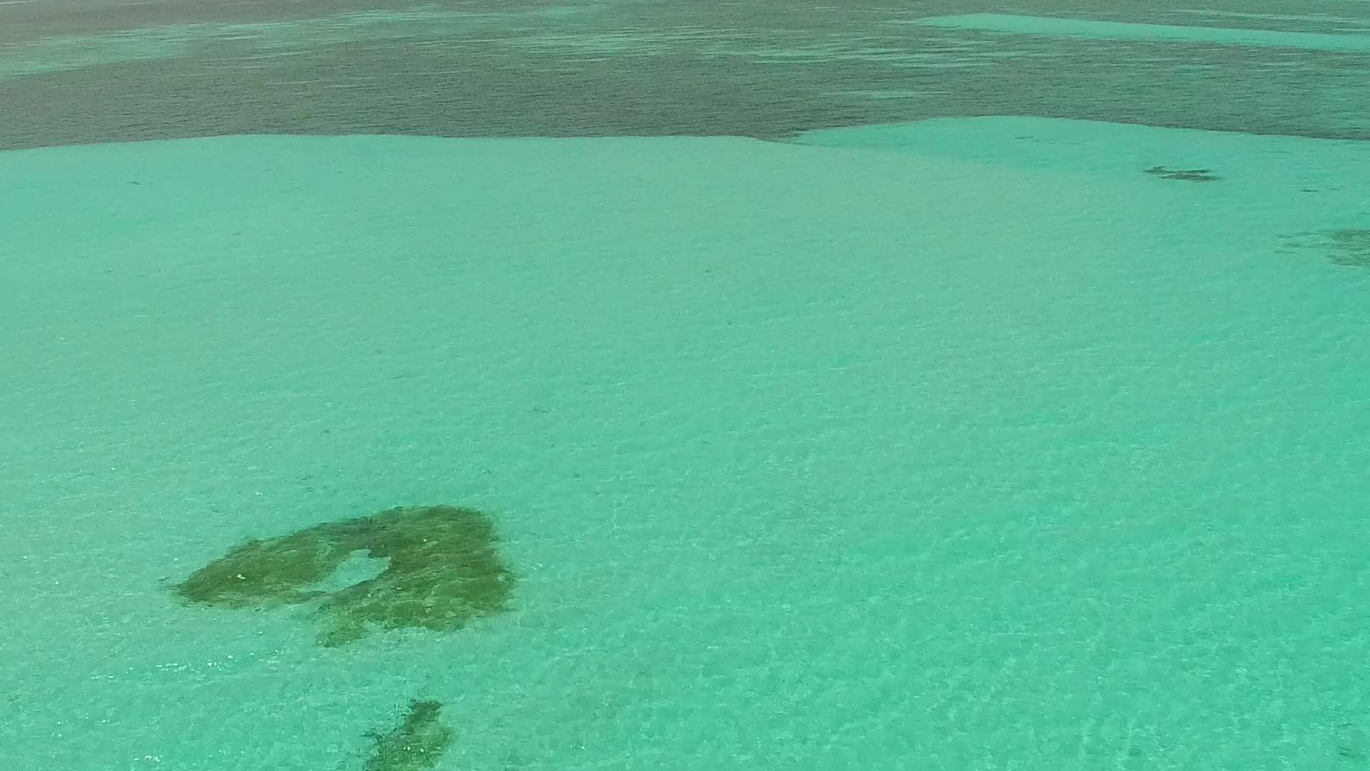 蓝色环礁湖和清洁海滩的海岸线视频的预览图