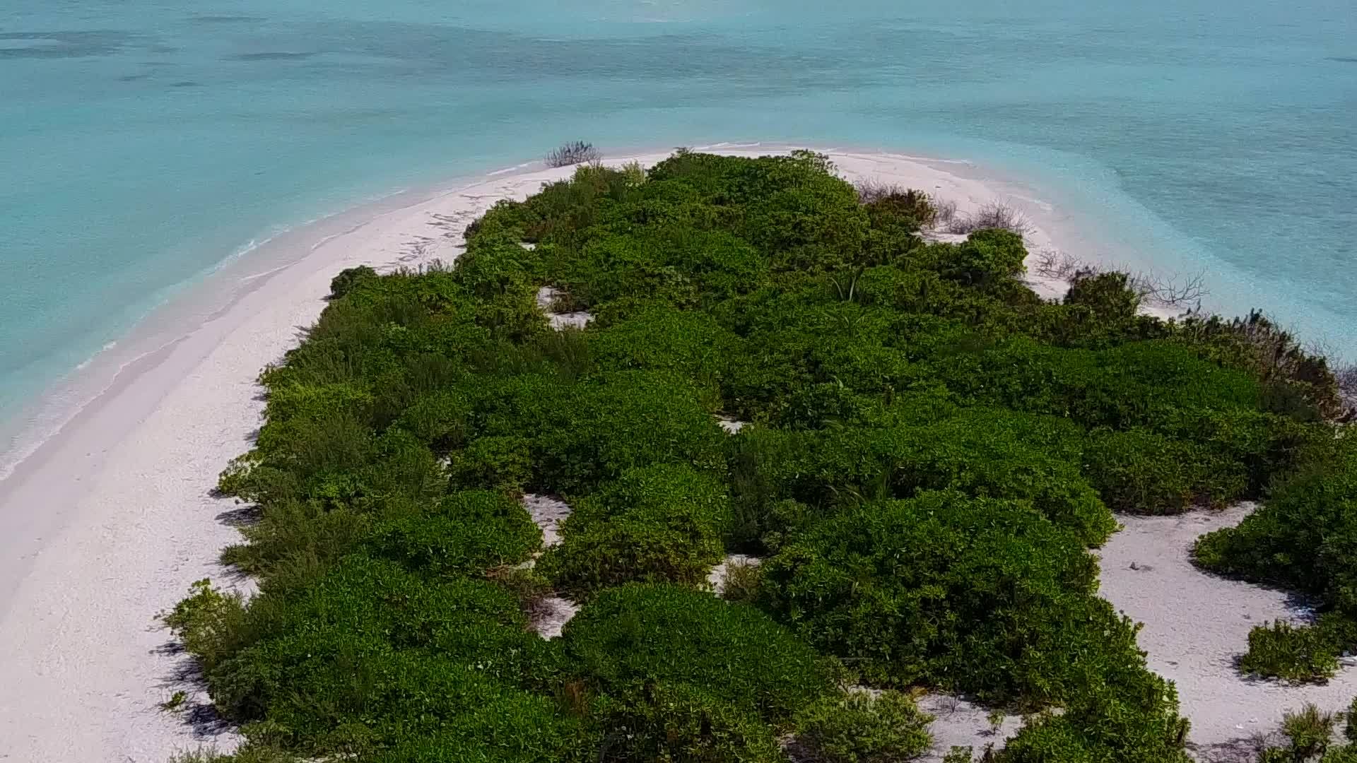 干净的沙质背景水蓝色的海洋完美的旅游海滩度假空中旅游视频的预览图