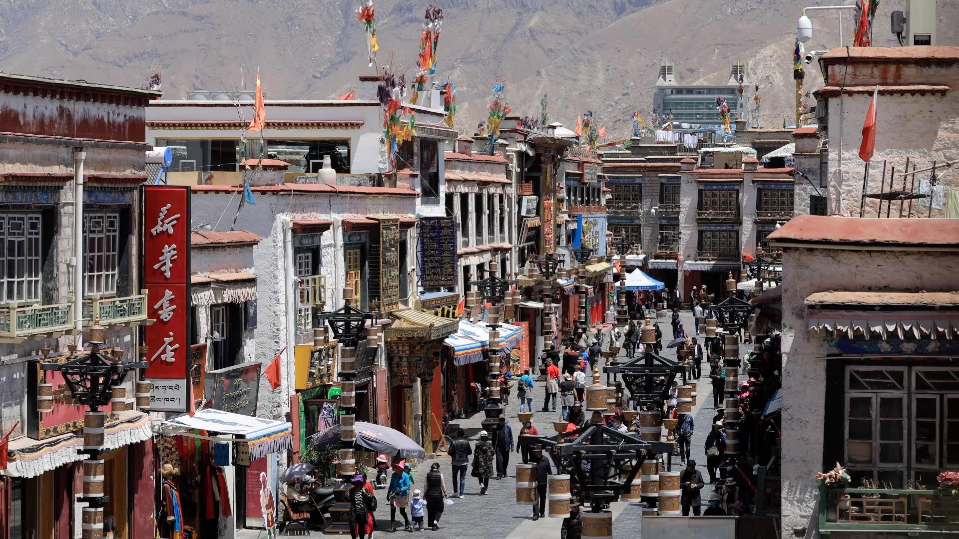 西藏八廓街延时视频1080p视频的预览图