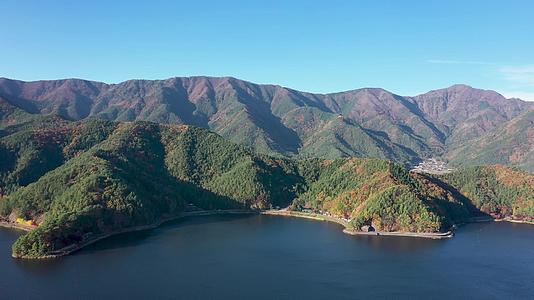 美丽的秋天在川口子湖有红叶视频的预览图