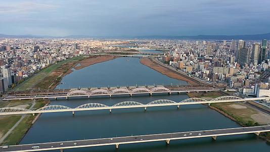 日本大阪城建河流视频的预览图