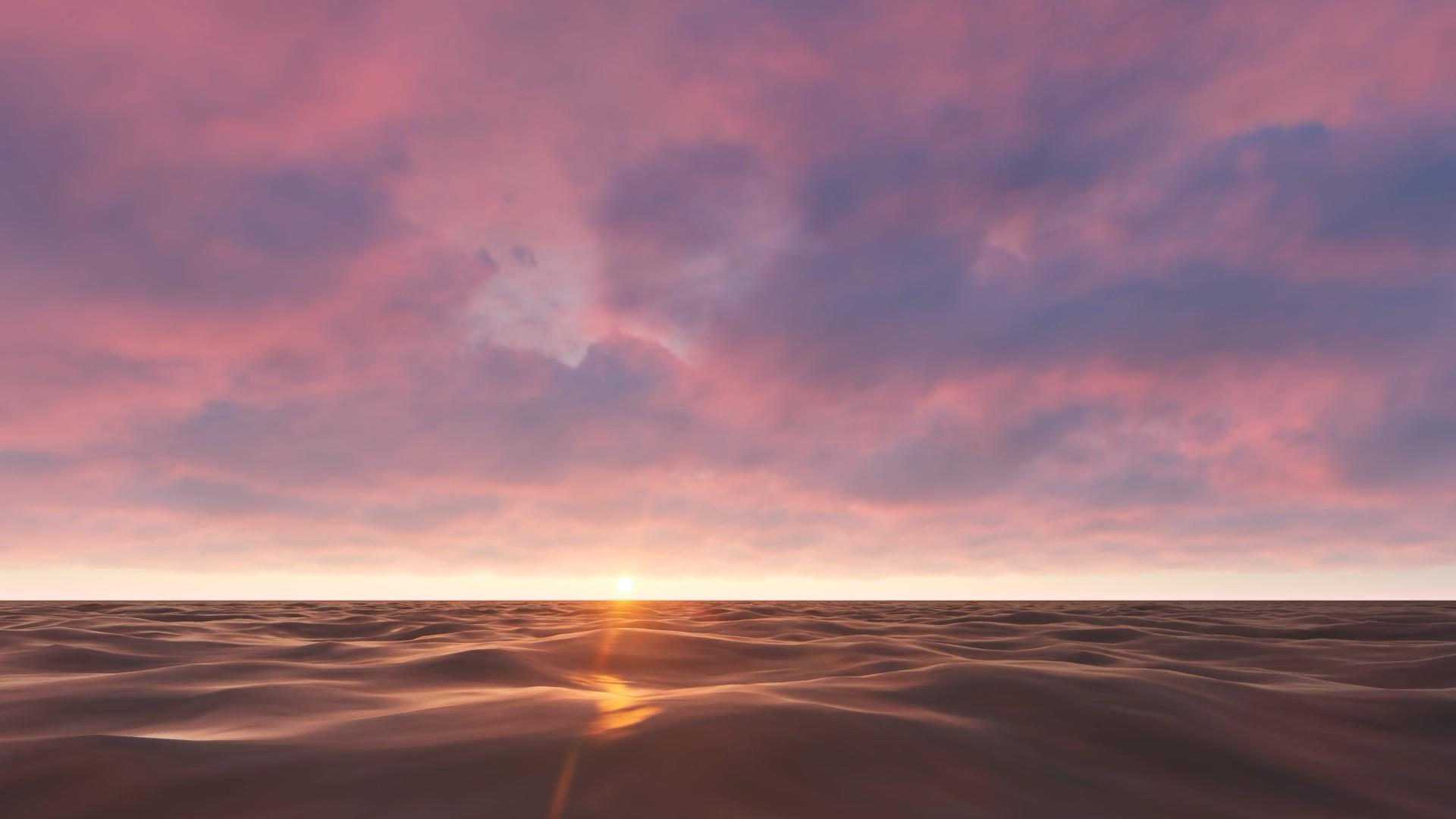 黄昏海洋红云震撼大气唯美视频的预览图