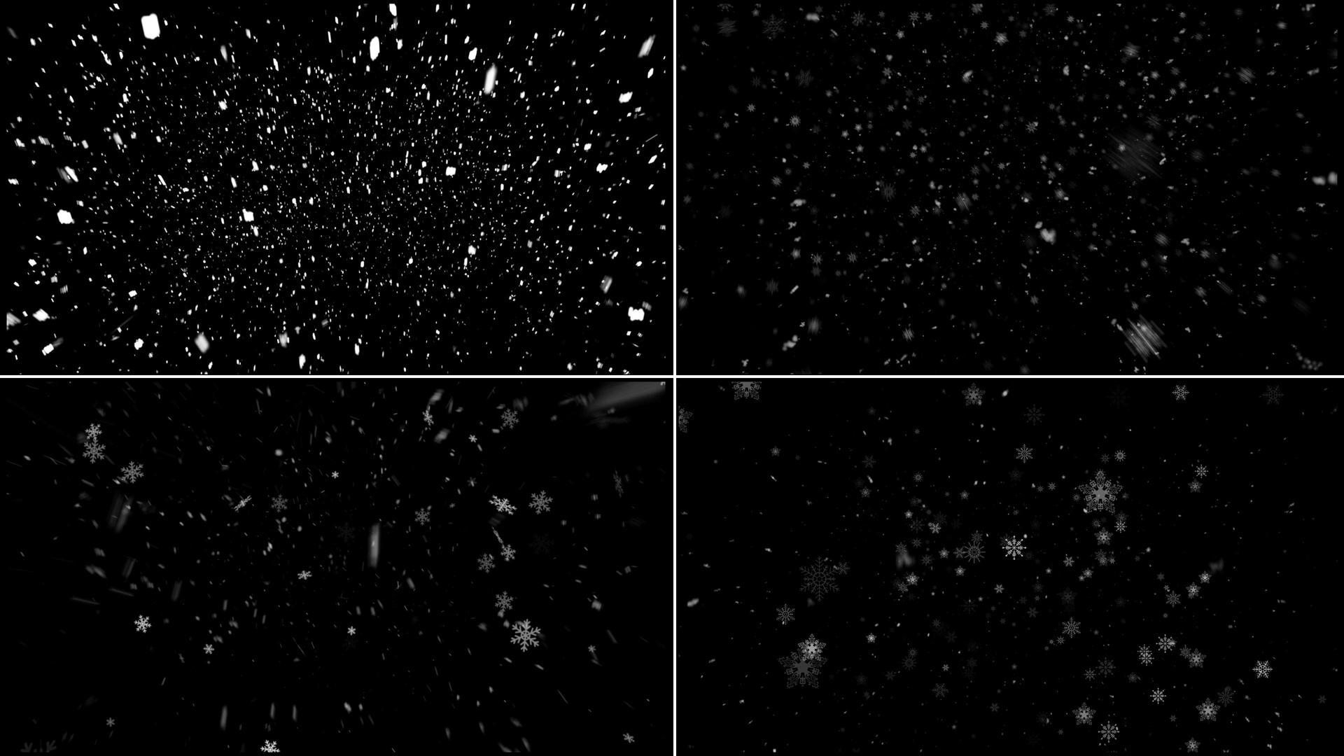 一组雪花粒子下落元素动画视频的预览图