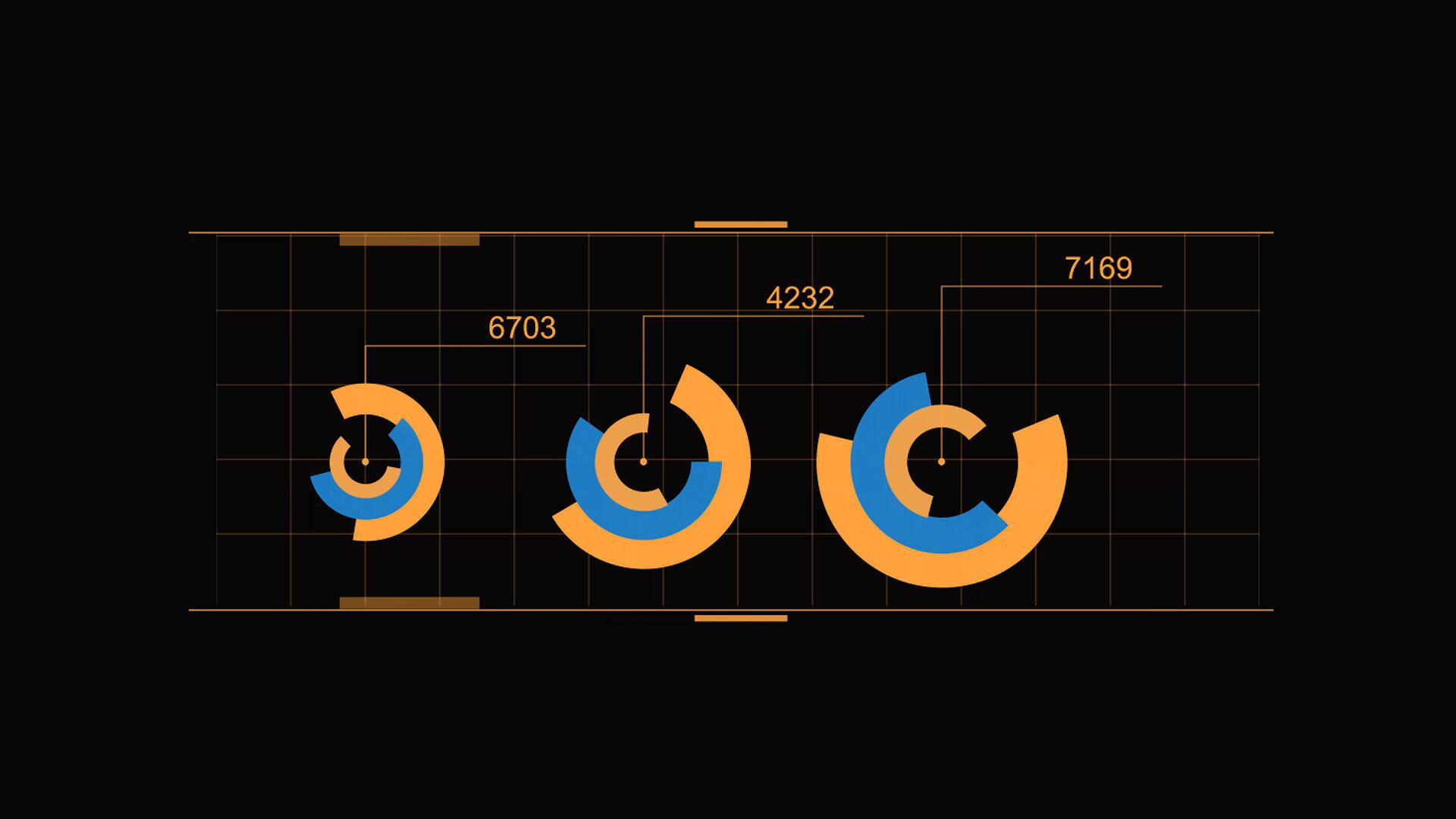科技数据圆环组动画（可输出A通道可改颜色）视频的预览图