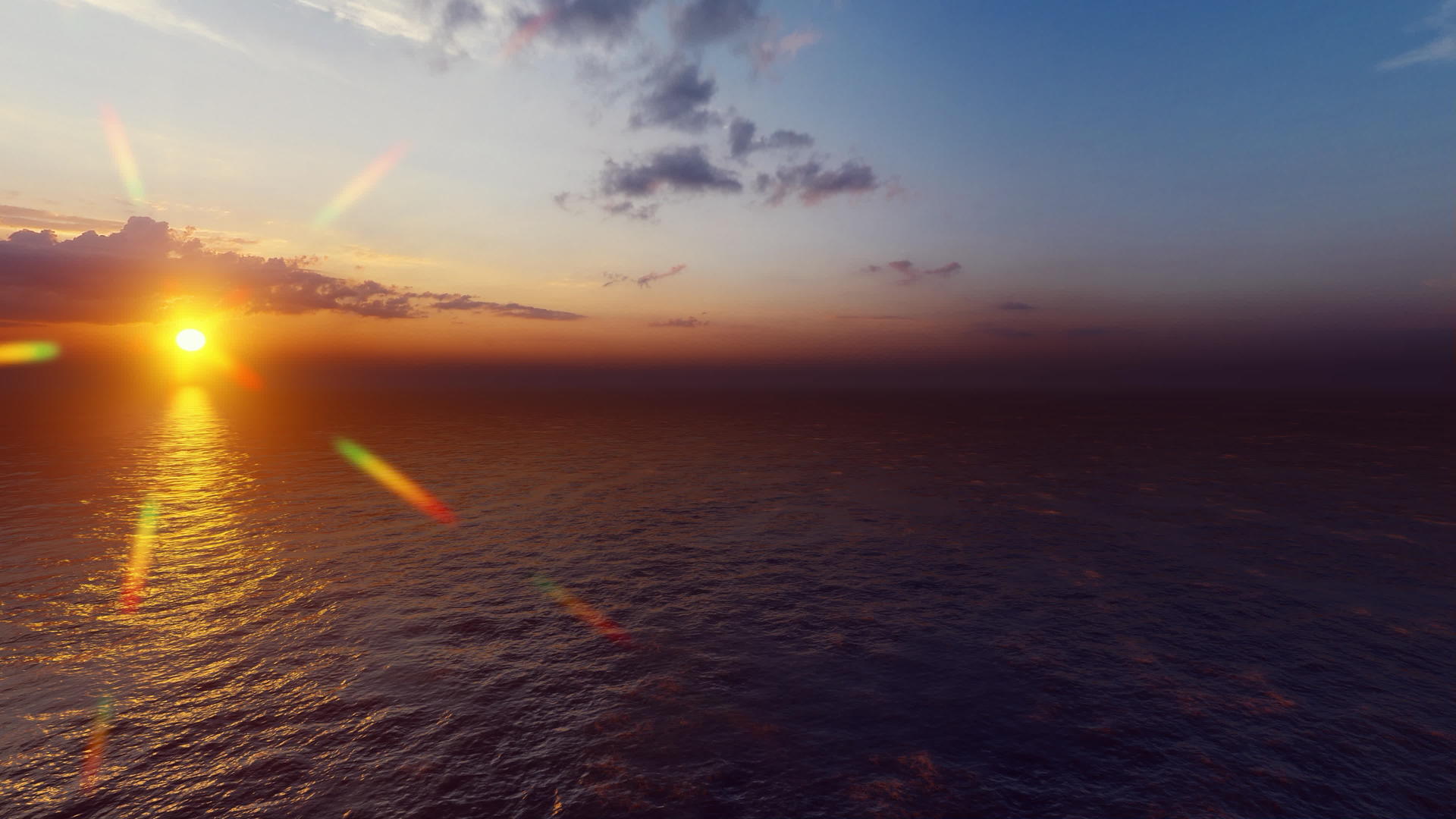 海洋中美丽的日落视频的预览图