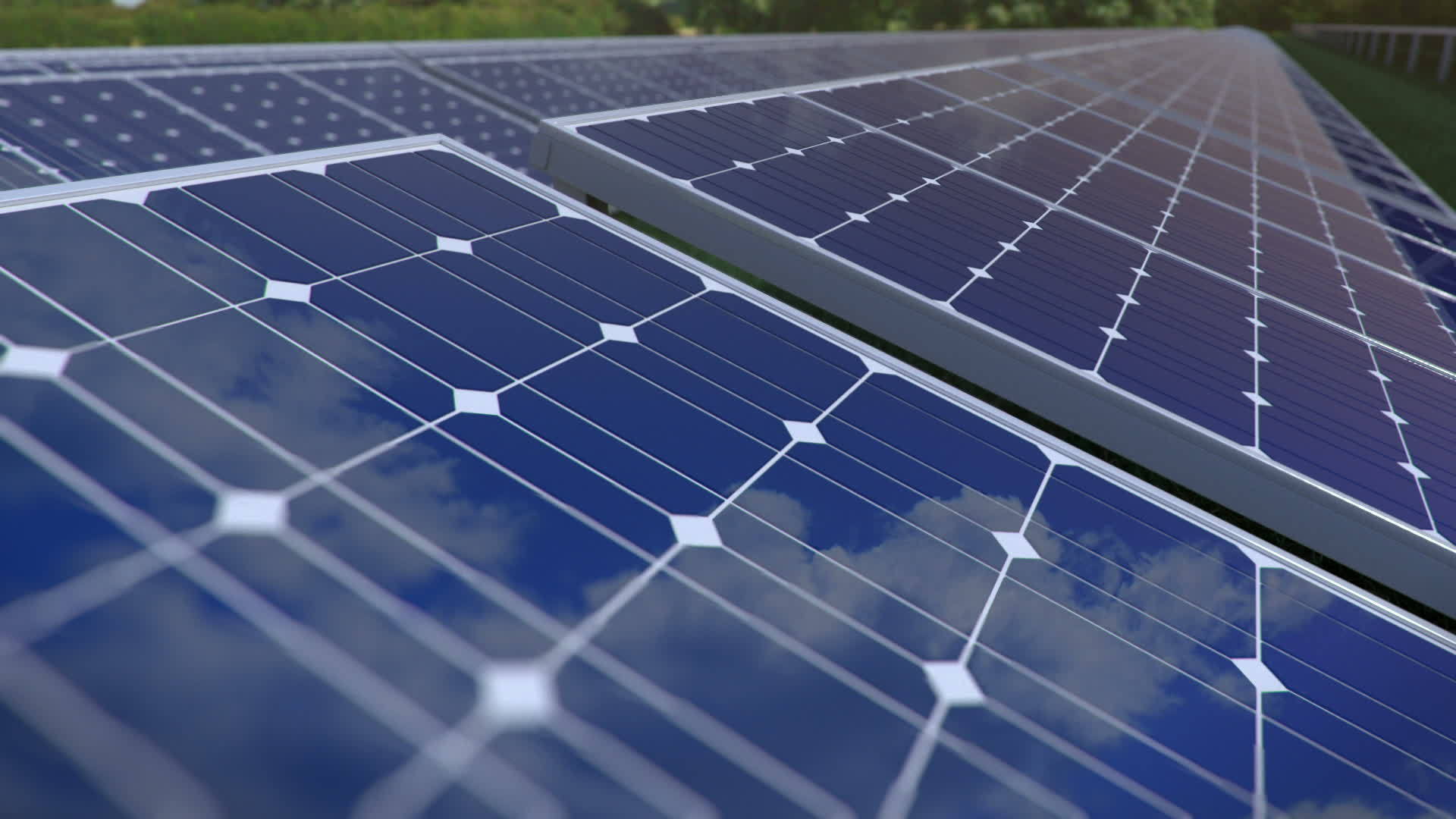 草地太阳能电池板环视频的预览图