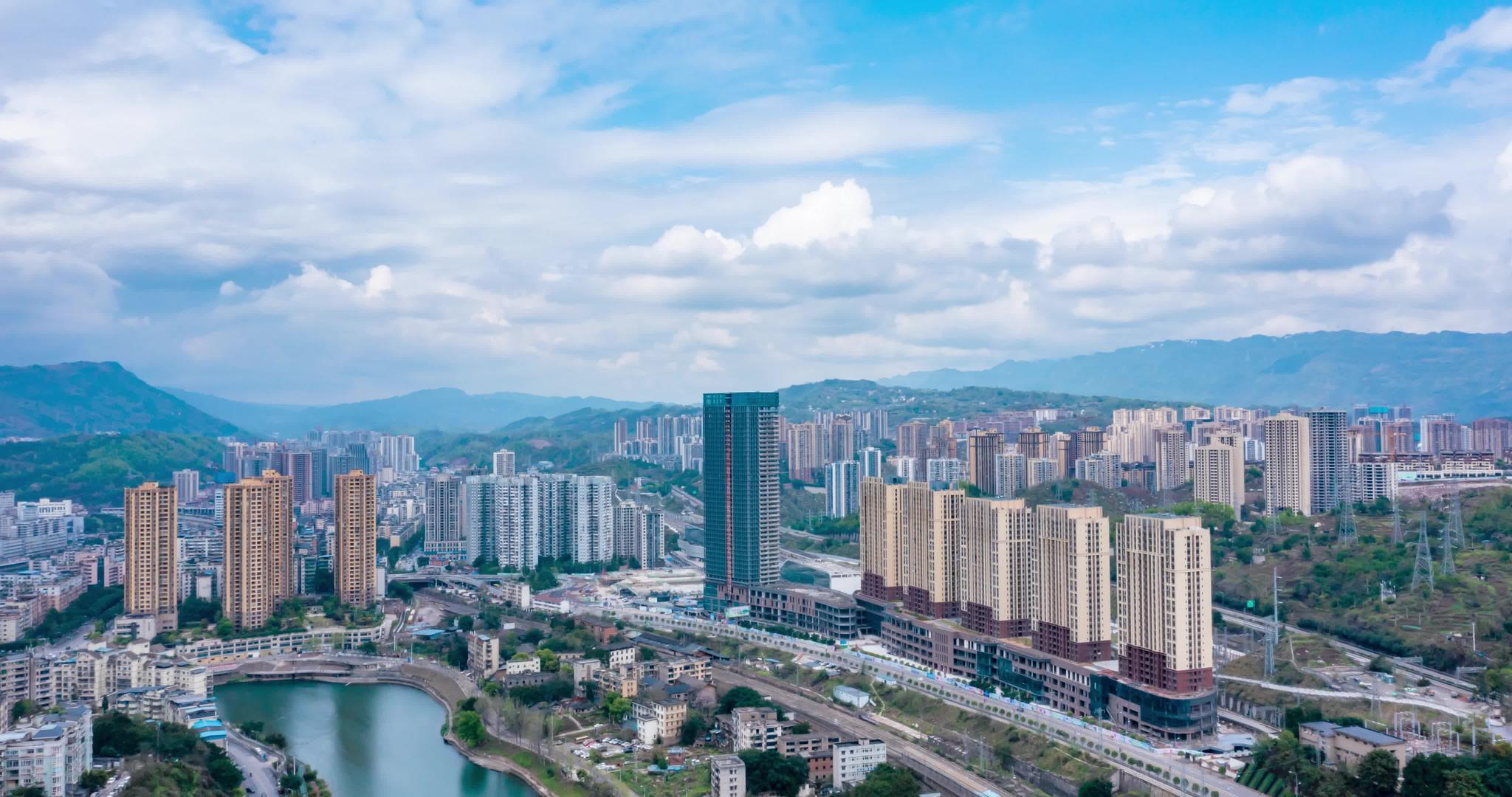 4k航拍重庆淞江城市风景视频的预览图