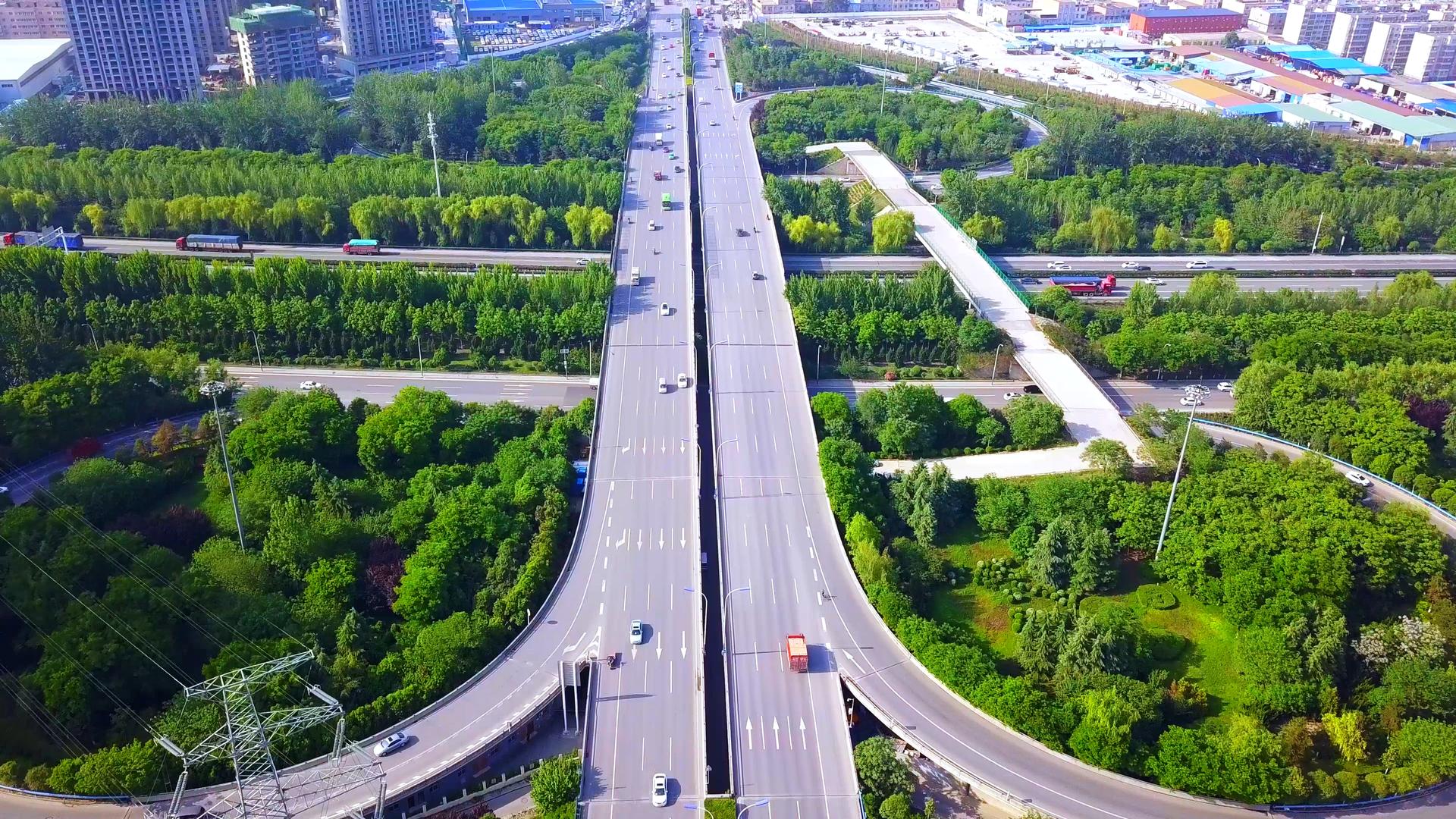 城市交通航拍4K视频的预览图