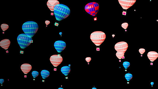 4K热气球漂浮动画元素视频的预览图