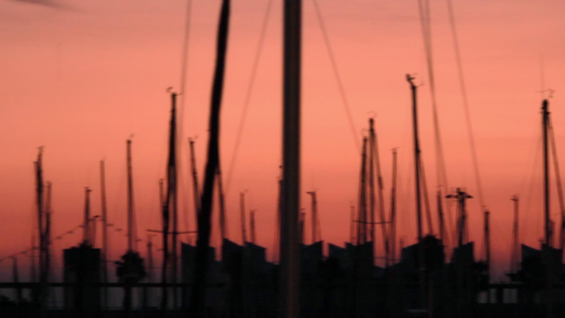 停靠在海港的夜景船视频的预览图