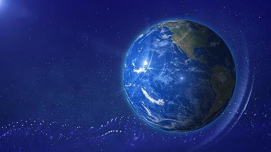 蓝色地球旋转科技感星空宇宙大气背景视频元素视频的预览图