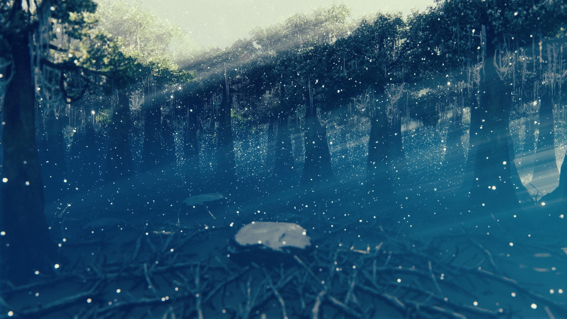 冬天摄像机在黑暗的恐怖森林里飞向一个失踪的孩子视频的预览图