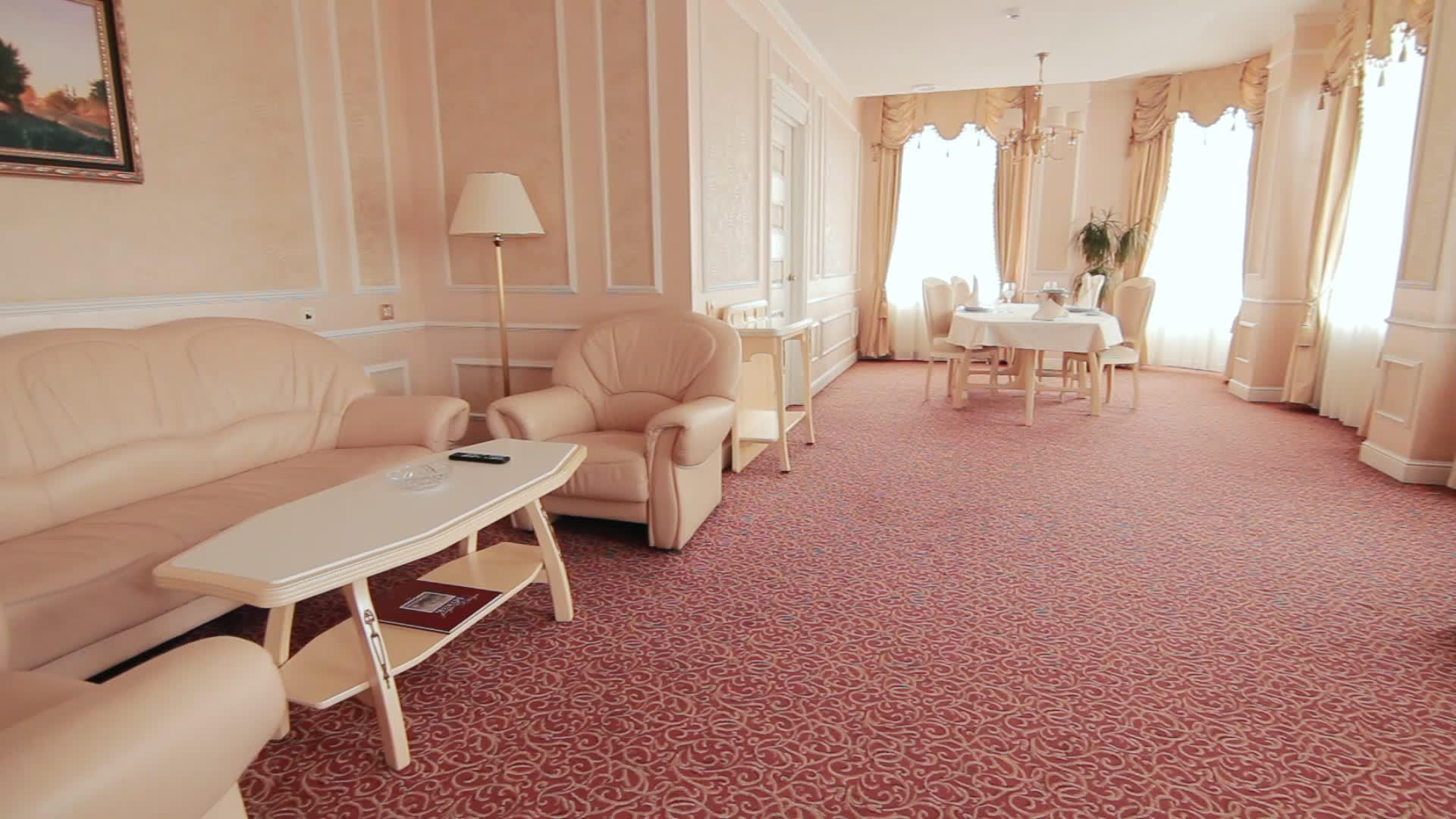 室内家具上放置公寓和等离子电视站视频的预览图