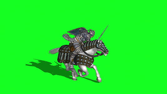 中世纪骑士在绿色屏幕上用剑和盾牌战斗视频的预览图