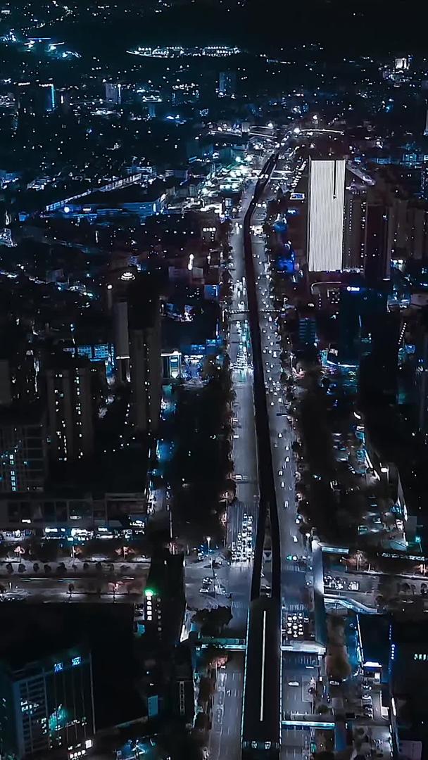 城市城市夜间延时摄影黑冰色调视频的预览图