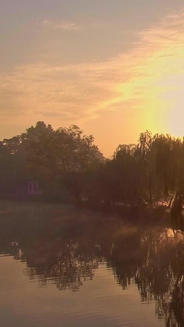 黄昏时分扬州瘦西湖湖中亭视频的预览图