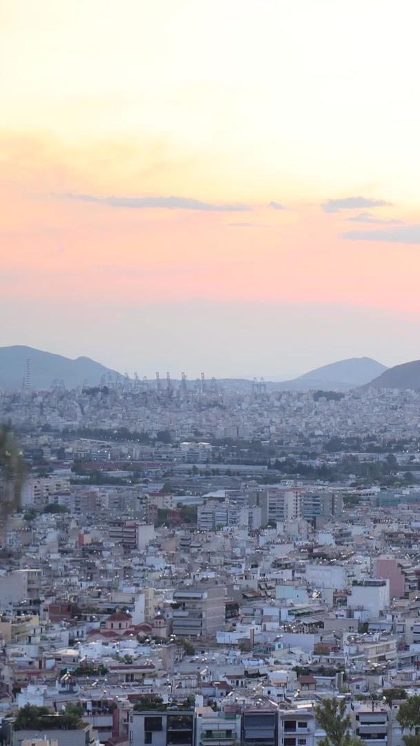 雅典城市欧洲旅游城市日落延迟视频视频的预览图